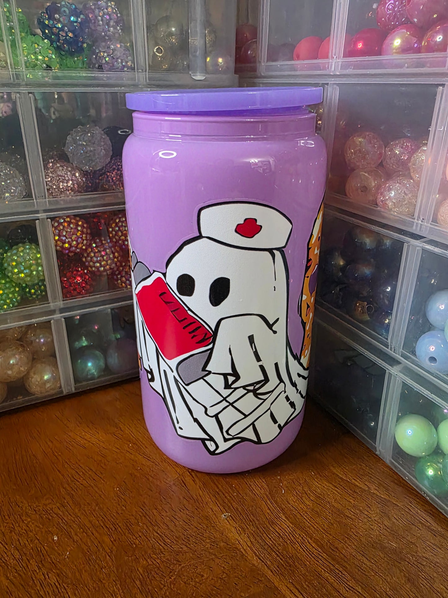 Boo Nurse - 16oz Glass Cup
