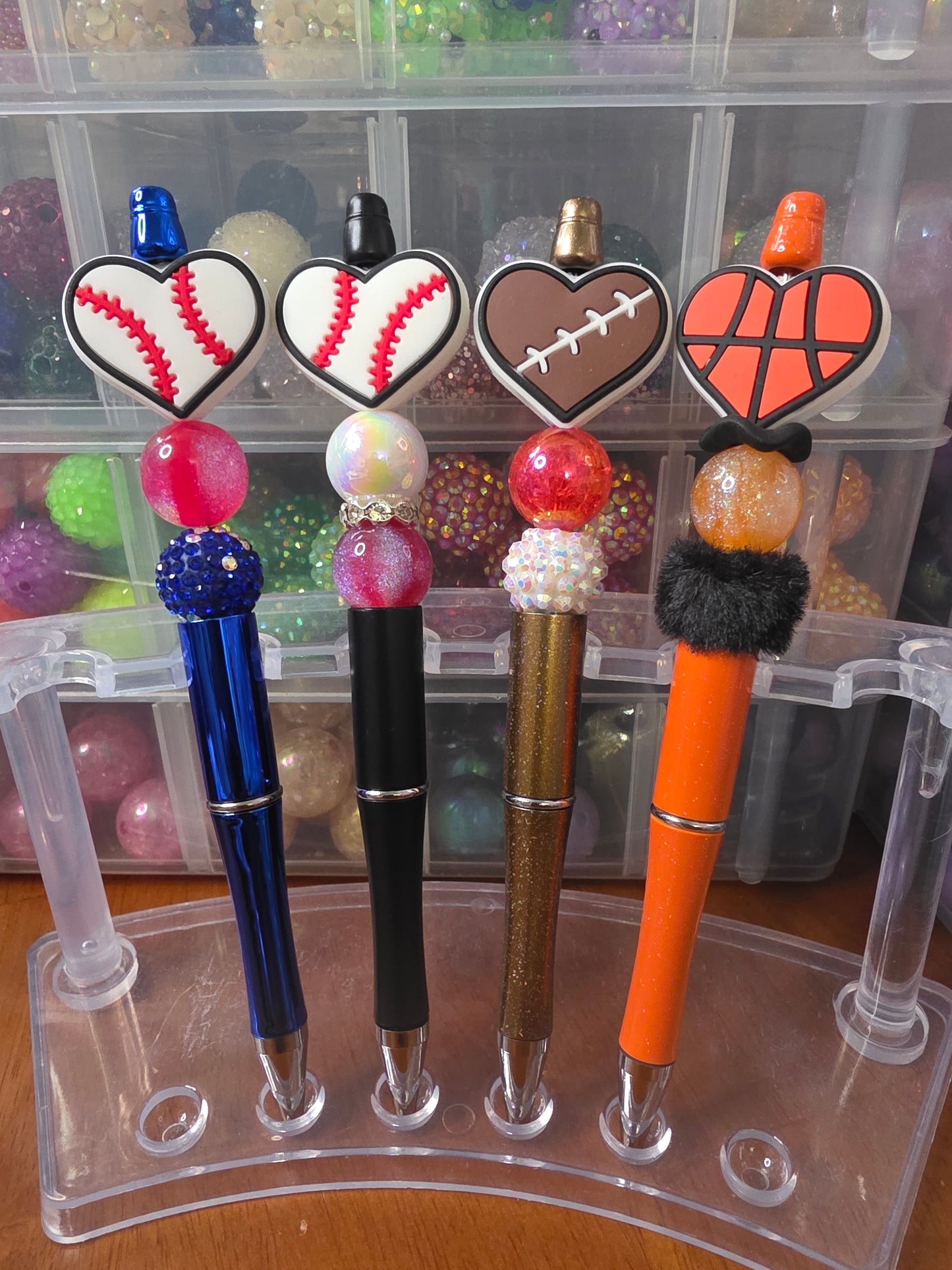 Sport Hearts Beaded Pen