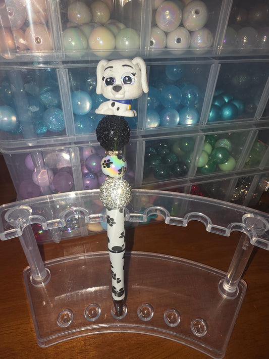 Penny Dalmatian Doorable Beaded Pen
