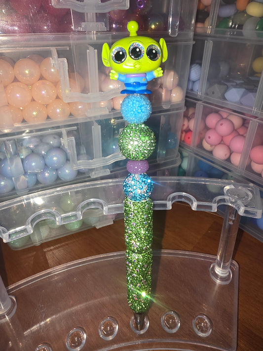Green Alien Doorable Beaded Pen
