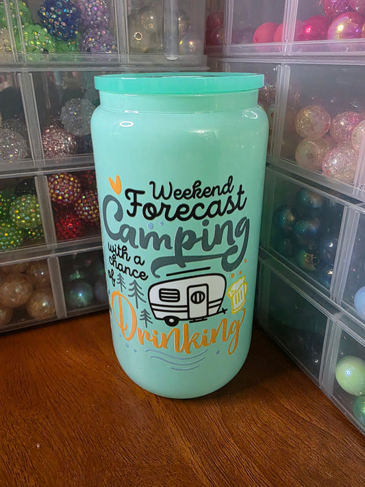 Camping - 16oz Glass Cup