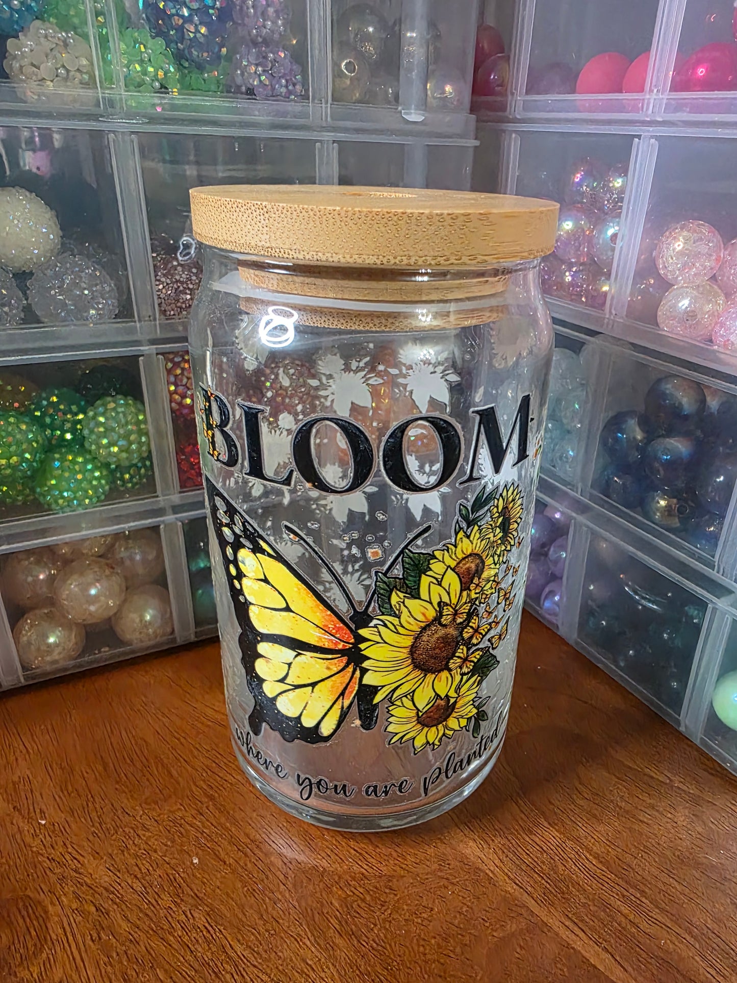 Bloom where you are planted - 16oz Glass Cup