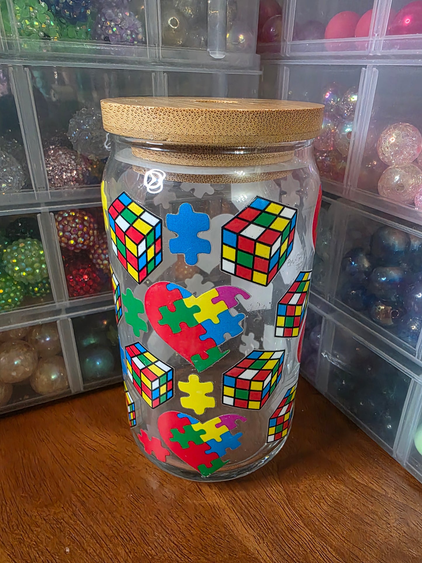 Autism - 16oz Glass Cup