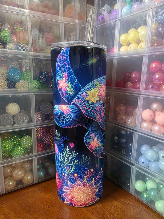 Neon Turtle 20oz Tumbler